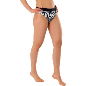 Fundango Sahara Midwaist bikini bottom - White / Black (Zebra Whisper)