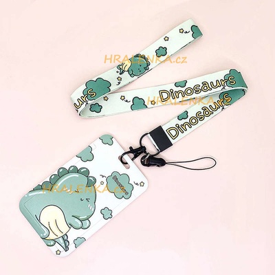 Šňůrka na krk 23005 s cedulkou Dinosaurus