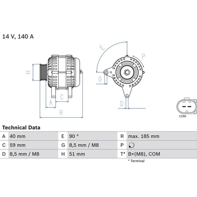 Alternátor BOSCH 0 986 083 160 (0986083160)