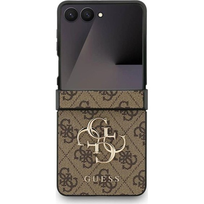 GUESS Кожен Калъф за Samsung Z Flip 7, Guess Leather 4G Metal Logo Case, Кафяв (GUHCZF74GMGBR)