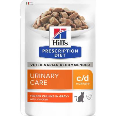 Hill's Prescription Diet, 36 x 85 g 24 + 12 zdarma c/d Multicare Urinary Care kapsičky kuřecí