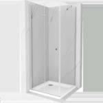 Mexen Lima сгъваема душ кабина 90 x 90 см, прозрачна, хром + поддушник Flat (856-090-090-01-00-4010)