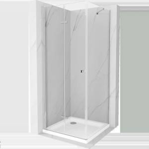 Mexen Lima сгъваема душ кабина 90 x 90 см, прозрачна, хром + поддушник Flat (856-090-090-01-00-4010)