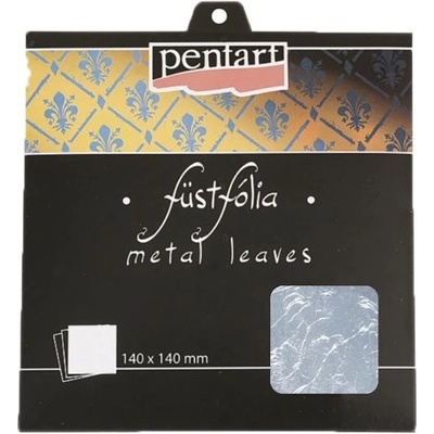 Pentart Metalické plátky PENTART 140 x 140 mm 5 listů STŘÍBRNÁ