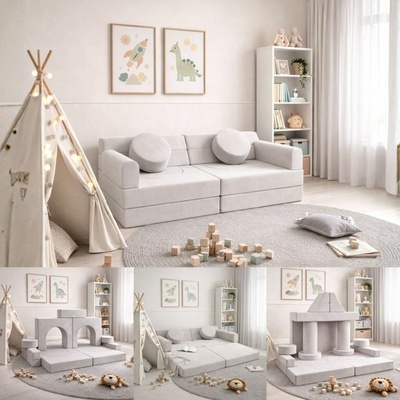 InternetovaZahrada Detská pohovka Kayo 150x75x50 cm béžová