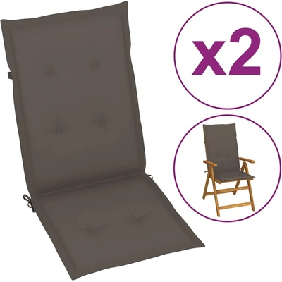 vidaXL Възглавници за столове с облегалки 2 бр таупе 120x50x3 см плат (47540)