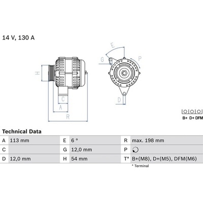 BOSCH 0 986 049 000 generátor (0986049000)