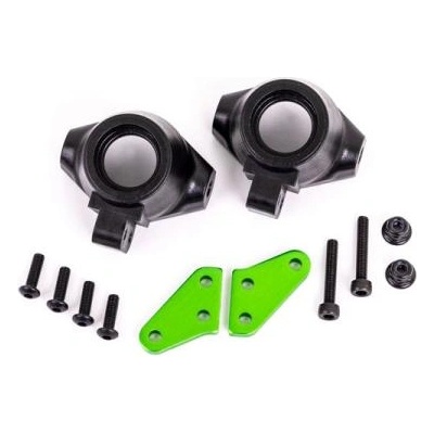 Traxxas предна главина алуминиева зелено анодизирана (лява и дясна)