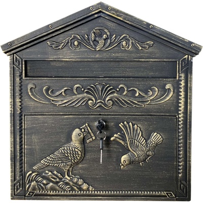 Pepita Поцинкована стоманена селска пощенска кутия - тъмно кафяво (YG17)