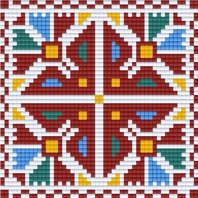 Bright Toys Мозайка с пиксели - Българска шевица, 48x48 пиксела - Видински мотив (BE48006)