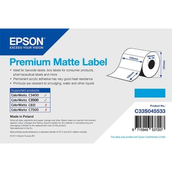 Epson Premium Matte Label Бяла (C33S045533) (C33S045533)