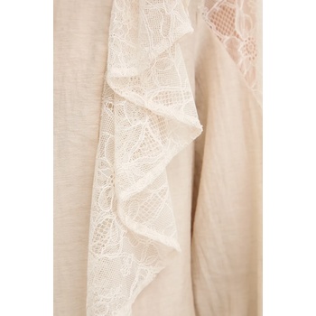 Bruuns Bazaar Риза с лен Bruuns Bazaar дамска в бежово със стандартна кройка BBW4380 (BBW4380)