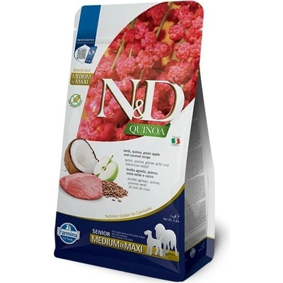N&D dog Quinoa GF senior Medium & Maxi lamb green apple and coconut 7 kg