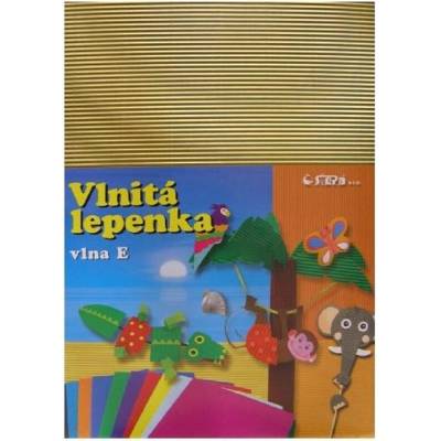 Barevná vlnitá lepenka A4 10ks zlatá