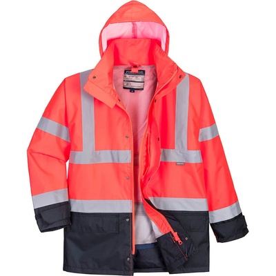 Portwest S768 Hi Vis Executive reflexná bunda 5 v 1 červená červená tmavomodrá červená tmavomodrá