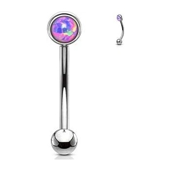 Šperky4U piercing do obočí fialový opál OB0003A-1208