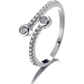 DELIS Регулируем пръстен от сребро 925, jw1354, елегантен дизайн с камъни, с родиево покритие (jw1354)