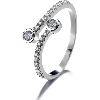 DELIS Регулируем пръстен от сребро 925, jw1354, елегантен дизайн с камъни, с родиево покритие (jw1354)