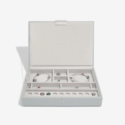Stackers šperkovnice na šarmy Pebble Grey Classic Charm Jewellery Box Lid šedá 74722