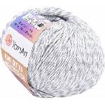 YARNART Baby Cotton Multicolor 5202 Grey White Плетива прежда (Baby Cotton Multicolor 5202)