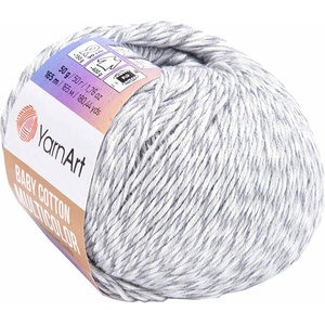 YARNART Baby Cotton Multicolor 5202 Grey White Плетива прежда (Baby Cotton Multicolor 5202)