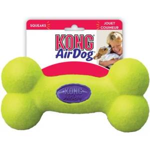 KONG air squeaker bone small - играчка за куче от гума, тенис топка кокал, с пищялка - САЩ - asb3e