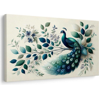 Obraz elegantní páv mezi listy - 60x40