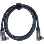 PremiumCord USB-C to USB-C Double Angled 100W Braided Черeн 0, 5 m USB кабел (KU31CJ05)