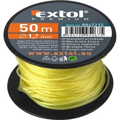 EXTOL 8847212 8847212 - Murárska šnúra, cievka, 50 m, priemer 1,7 mm, žltá
