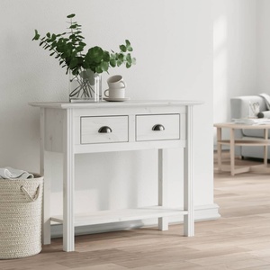 vidaXL Конзолна маса BODO бяла 91x35x74 см бор масив (355071)