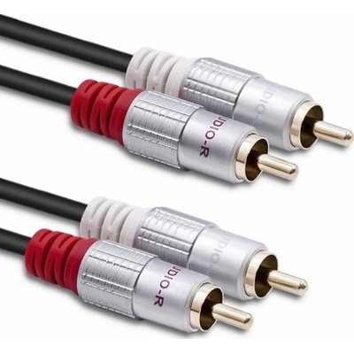 Qoltec 52336 Cable 2xRCA male 2x RCA male 1m, černý
