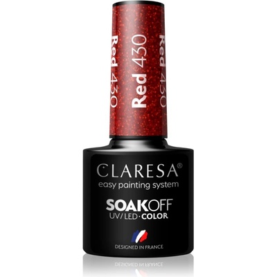 Claresa SoakOff UV/LED Color Rainbow Explosion гел лак за нокти цвят Red 430 5 гр