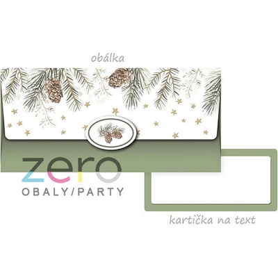 Obálka dárková na peníze - vánoční šišky