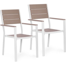 MultiGarden YC-051KD Sada záhradných stoličiek, oceľ, HDPE, 2 ks, béžová