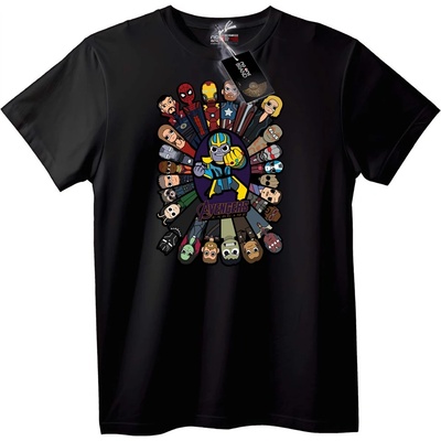 NOONEBRAND Тениска Avengers Endgame: Thanos и герои - XXS, Black