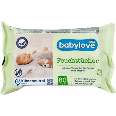 Babylove vlhčené ubrousky aloe vera 80 ks