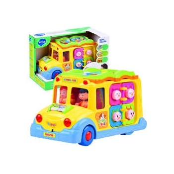 Huile Toys multifunkční školní autobus se zvířátky a zvuky