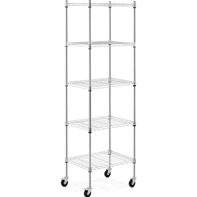 Royal Catering Kovová polica - 60 x 45 x 190 cm - 50 kg - 4 kolieska RCMR-1800P50