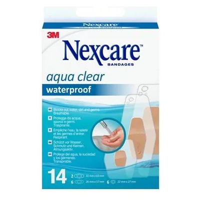 3M Превръзка за рани, водоустойчива, смесен размер, 14 части, 3M "Nexcare Aqua 360" 7100247557 (7100247557)