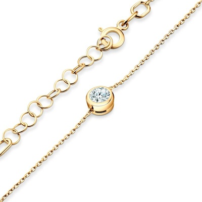 SAVICKI Náramok s príveskom žlté zlato s laboratórnými diamantmi 0.5 ct 18 cm+3 cm - TJ-B02-BR-050-LAB-Z