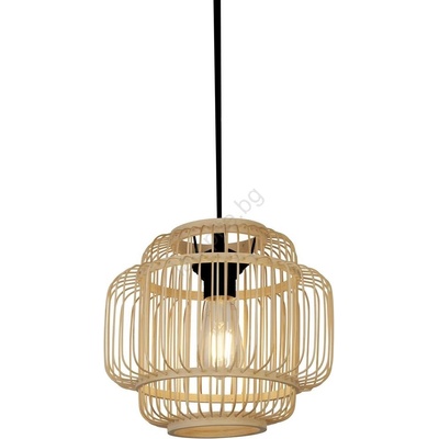 Searchlight 61089CW - Пендел MADELINE 1xE27/7W/230V Ø 29 cm бамбук (SR0372)