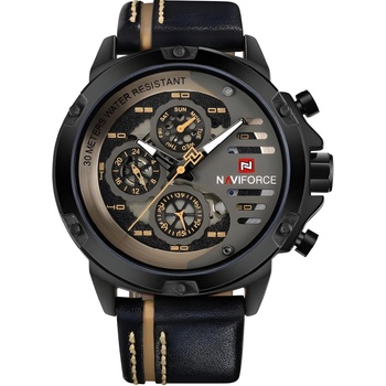 Naviforce Часовник naviforce pr-2842 - Черен / Кафяв kp2842 (pr-2842)