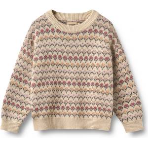 WHEAT Детски вълнен пуловер WHEAT Kid's Jacquard Pullover Harlow Jumper - Offwhite - размер 116 (EU) (704-6240-0114)