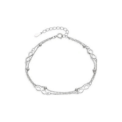 Nubis Dvojitý stříbrný náramek se symboly nekonečno NB-1258