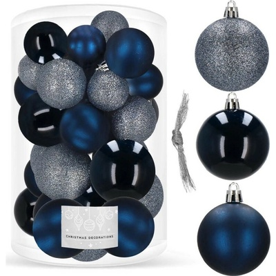 SPRINGOS Vianočné banky modré mix 4 5 6cm sada 30ks