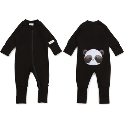 Moniel Detský rastúci overal Panda All Black čierna