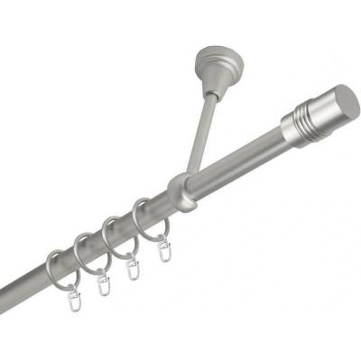 OK-GarnýžeCZ Garnýž kovová jednořadá 16mm Cylinder satina 230 cm do stropu / kroužky s háčkem