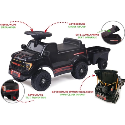 JAMARA Odrážadlo Shelby Ford F-150 Raptor s prívesom čierne