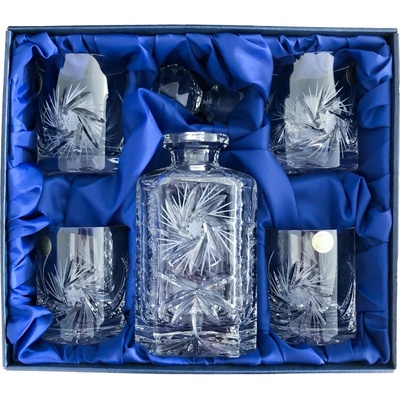 ONTE CRYSTAL Whisky set se skleničkami Větrník Varianty setu: Karafa + 4 skleničky 330 ml