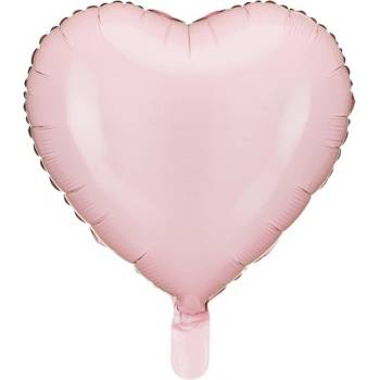 Party Deco Фолиев Балон Сърце, 45 см, Светло Розово